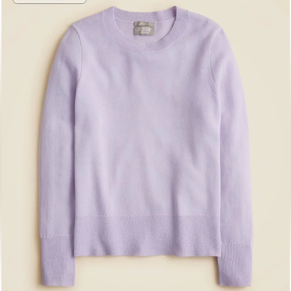 J crew Cashmere classic-fit crewneck sweater Sweet Hyacinth